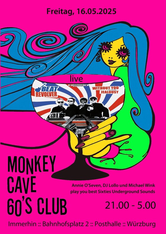 Monkey Cave 60s Club (DJs) & Beatrevolver (live)